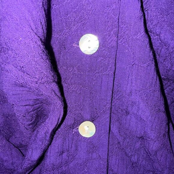 Vintage 90s Karin Stevens Purple Textured Rayon 2-Piece Maxi Dress Set Size 6 Ja - Picture 14 of 15